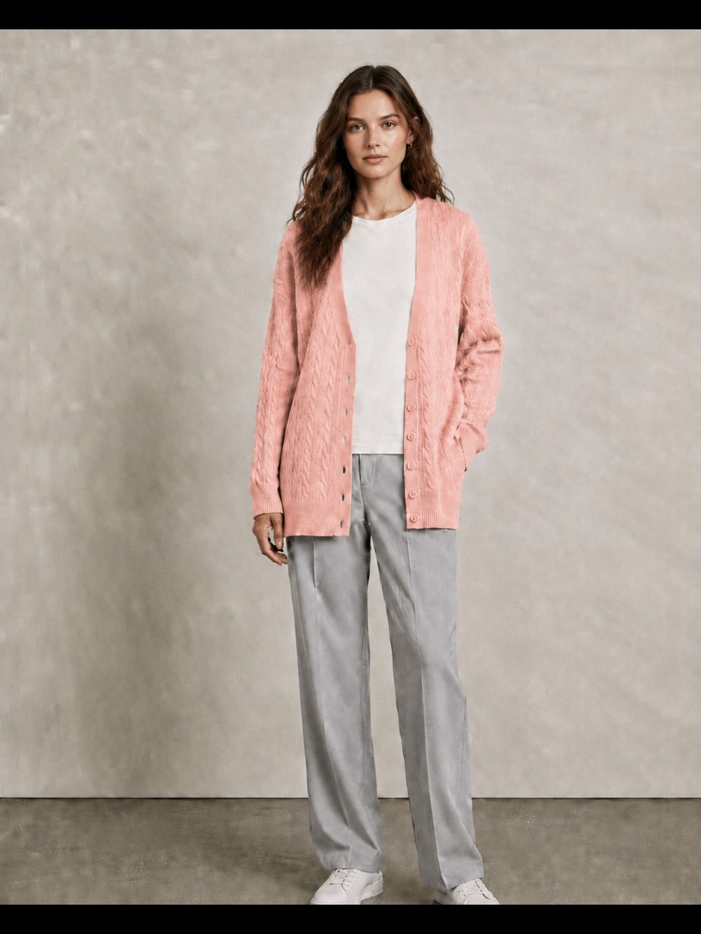 NWT A New Day® Pink/Coral Cable Knit Cardigan Size Large